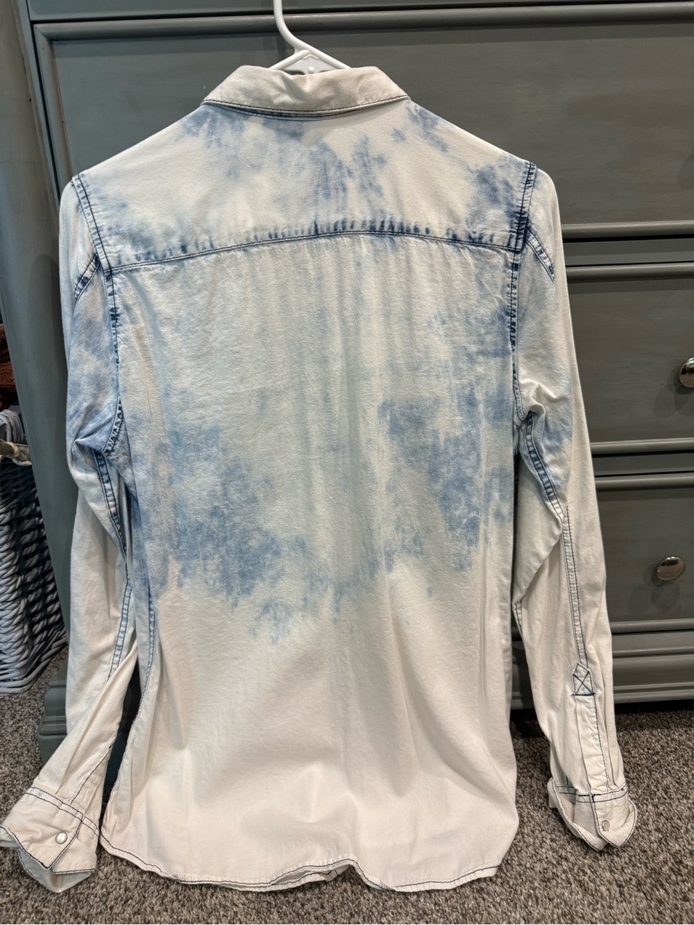 Light Blue Tie-Dye Denim Shirt -women’s